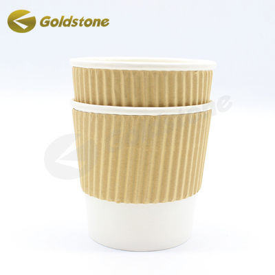 Voedingspapier 350 ml Kraft Ripple Cups Printed Coffee CupsFor Safe Sustainable