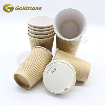 Geïnspireerde Ripple Wall Paper Cup Compostable Paper Cup Custom Logo Voor voedselverpakkingen