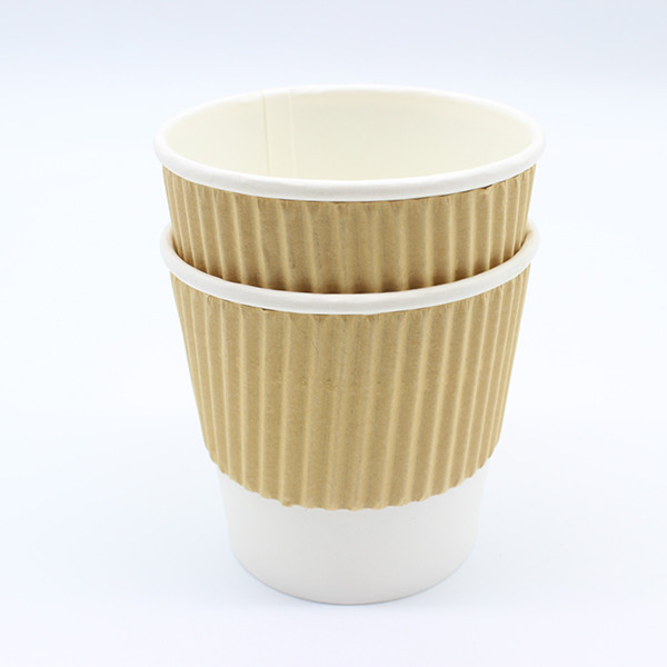Combinatie van isolatie Kraft Ripple Paper Cups en isolatie voor warme en koude dranken 0